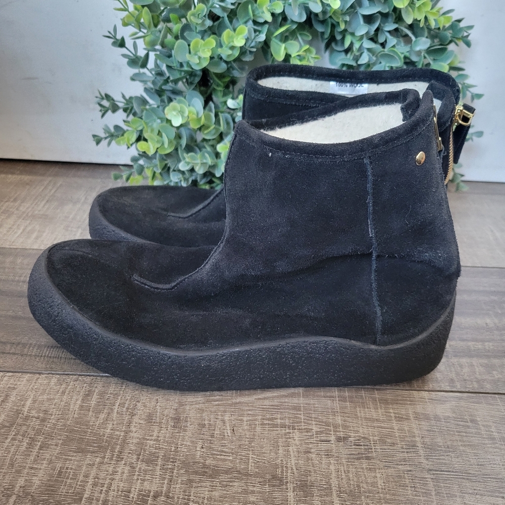 Ellos Black Suede Ankle Booties